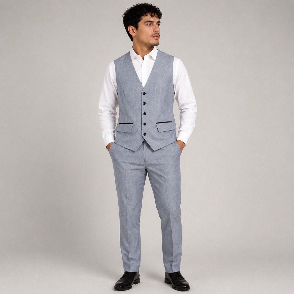 COOFANDY Mens Dress Vest Heather Grey Slim Fit Waistcoat Medium 0012 NEW